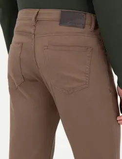 شلوار کتان و پارچه ای مردانه جیبدار جذب قهوه ای  پیرکاردین