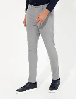 شلوار کتان و پارچه ای مردانه جیبدار جذب خاکستری روشن پیرکاردین