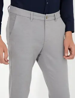 شلوار کتان و پارچه ای مردانه جیبدار جذب خاکستری روشن پیرکاردین