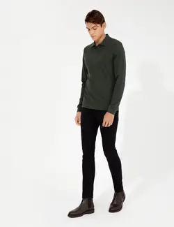 شلوار کتان و پارچه ای مردانه جیبدار جذب سیاه پیرکاردین