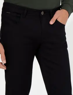 شلوار کتان و پارچه ای مردانه جیبدار جذب سیاه پیرکاردین