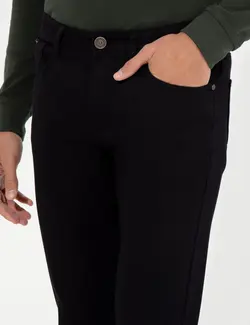 شلوار کتان و پارچه ای مردانه جیبدار جذب سیاه پیرکاردین