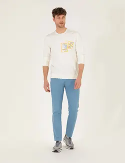 شلوار کتان و پارچه ای مردانه جیبدار مدل جذب آبی تیره پیرکاردین