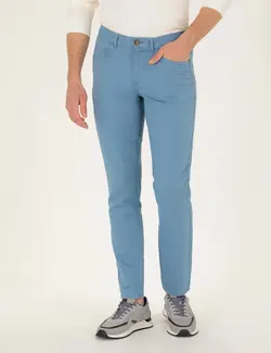 شلوار کتان و پارچه ای مردانه جیبدار مدل جذب آبی تیره پیرکاردین