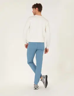 شلوار کتان و پارچه ای مردانه جیبدار مدل جذب آبی تیره پیرکاردین