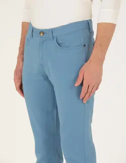 شلوار کتان و پارچه ای مردانه جیبدار مدل جذب آبی تیره پیرکاردین