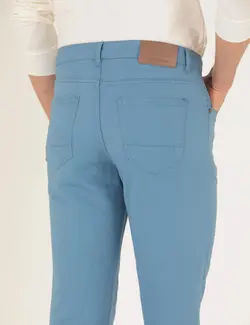 شلوار کتان و پارچه ای مردانه جیبدار مدل جذب آبی تیره پیرکاردین