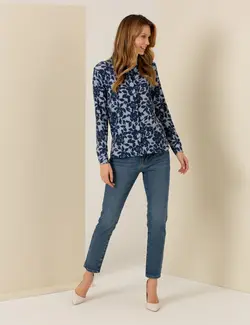 بلوز زنانه راحت نعنایی تیره پیرکاردین