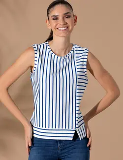 بلوز زنانه راحت آبی نیلی پیرکاردین