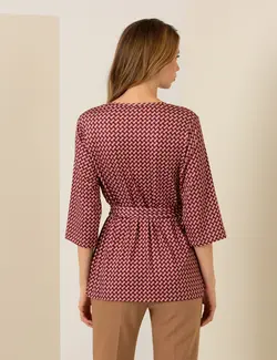 بلوز زنانه راحت صورتی پیرکاردین