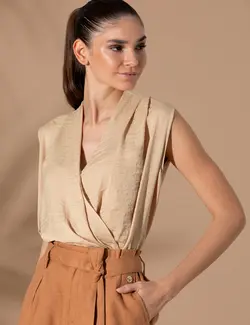 بلوز زنانه معمولی بژ پیرکاردین