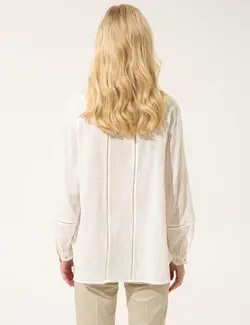 بلوز زنانه کراپ بژ پیرکاردین