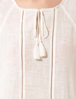 بلوز زنانه کراپ بژ پیرکاردین