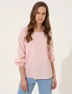 بلوز زنانه معمولی صورتی پیرکاردین