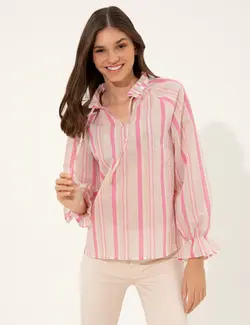 بلوز زنانه معمولی سرخابی پیرکاردین