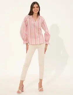 بلوز زنانه معمولی سرخابی پیرکاردین