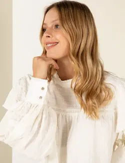 بلوز زنانه راحت بژ پیرکاردین