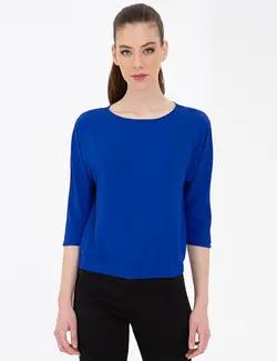 بلوز زنانه معمولی آبی تیره پیرکاردین