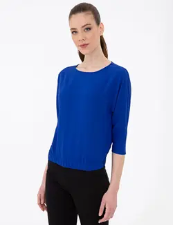 بلوز زنانه معمولی آبی تیره پیرکاردین