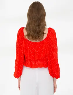 بلوز زنانه معمولی گل اناری پیرکاردین