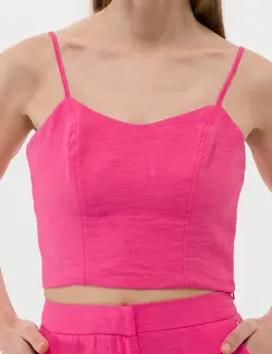 بلوز زنانه کراپ سرخابی پیرکاردین