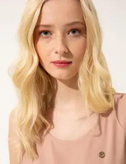 بلوز زنانه معمولی صورتی پودری پیرکاردین