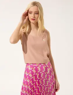 بلوز زنانه معمولی صورتی پودری پیرکاردین