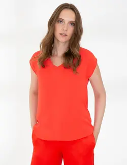 بلوز زنانه معمولی گل اناری پیرکاردین