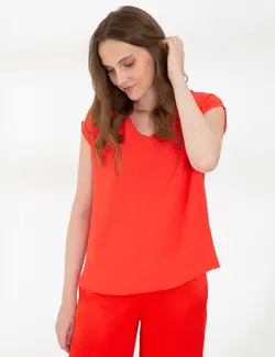 بلوز زنانه معمولی گل اناری پیرکاردین