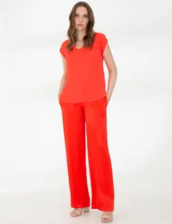 بلوز زنانه معمولی گل اناری پیرکاردین