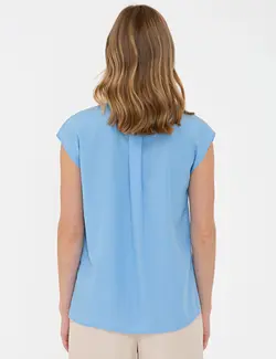 بلوز زنانه معمولی آبی پیرکاردین