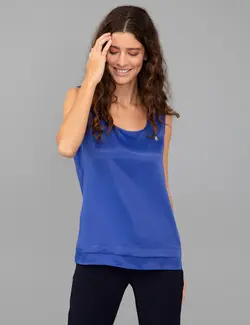 بلوز زنانه راحت آبی تیره پیرکاردین