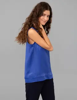 بلوز زنانه راحت آبی تیره پیرکاردین