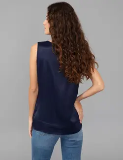 بلوز زنانه راحت سرمه ای پیرکاردین