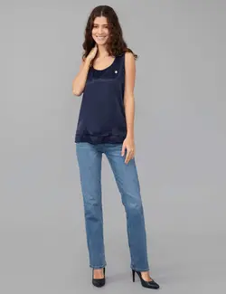 بلوز زنانه راحت سرمه ای پیرکاردین