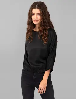 بلوز زنانه راحت سیاه پیرکاردین