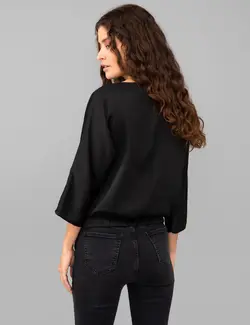 بلوز زنانه راحت سیاه پیرکاردین