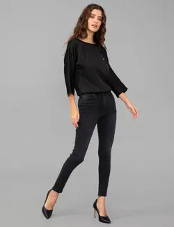 بلوز زنانه راحت سیاه پیرکاردین