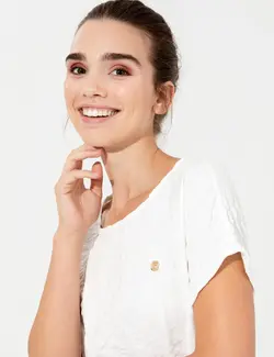 بلوز زنانه کراپ سفید پیرکاردین