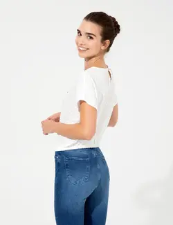 بلوز زنانه کراپ سفید پیرکاردین