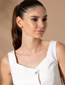 بلوز زنانه کراپ بژ پیرکاردین