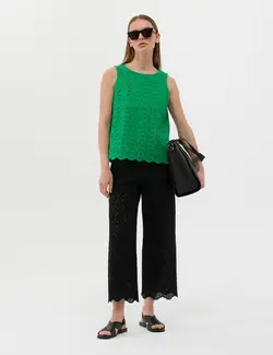 بلوز زنانه کراپ زمردی پیرکاردین