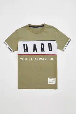 تی شرت آستین بلند پسرانه خاکی دفاکتو