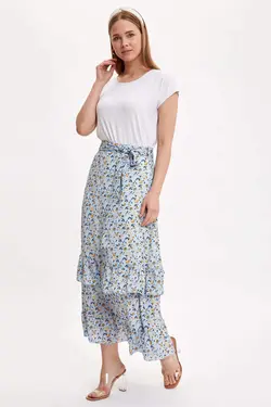 دامن زنانه آبی دفاکتو