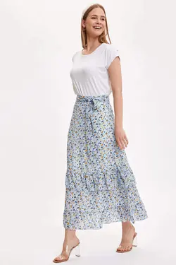 دامن زنانه آبی دفاکتو