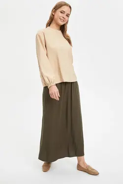 دامن زنانه خاکی دفاکتو