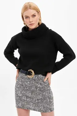 دامن زنانه خاکستری دفاکتو