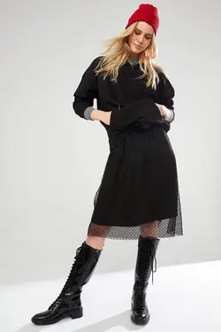 دامن زنانه سیاه دفاکتو