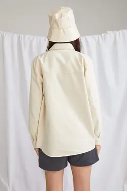 شومیز آستین بلند زنانه سفید تیره دفاکتو