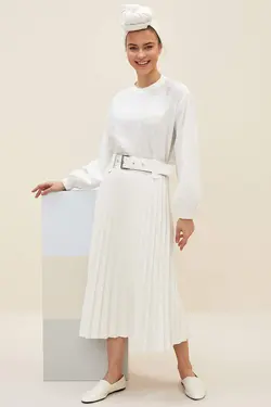 دامن زنانه سفید تیره دفاکتو
